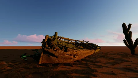 Stock Video Old Ship In The Sand Of A Desert Live Wallpaper - Free Live Wallpaper