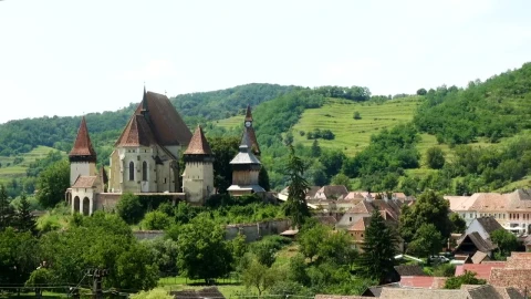Stock Video Old Town With Castle In The Countryside Live Wallpaper - Free Live Wallpaper