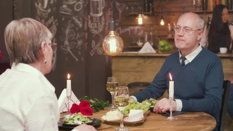 Stock Video Older Couple Enjoy Romantic Dinner Date Live Wallpaper - Free Live Wallpaper