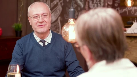 Stock Video Older Man Chats About Wedding And Proposes On Dinner Date Live Wallpaper - Free Live Wallpaper