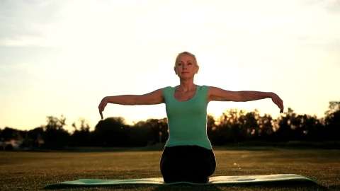 Stock Video Older Woman Doing Yoga Live Wallpaper - Free Live Wallpaper