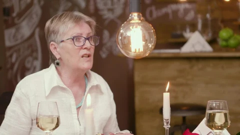 Stock Video Older Woman Has Difficult Romance On Dinner Date Live Wallpaper - Free Live Wallpaper