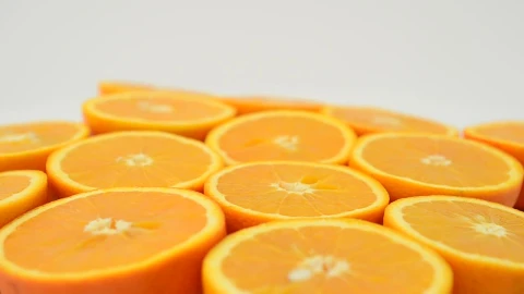 Stock Video Orange Halves Spinning With A White Background Live Wallpaper - Free Live Wallpaper