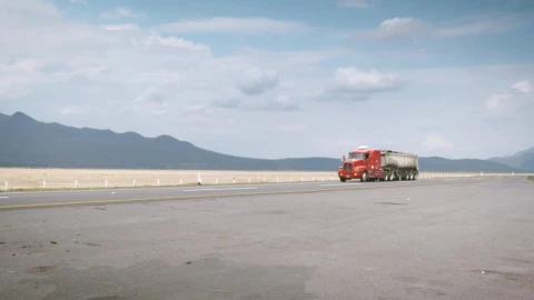 Stock Video Orange Heavy Cargo Transport Moving On The Road Live Wallpaper - Free Live Wallpaper