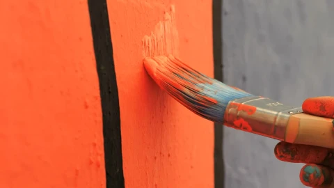 Stock Video Orange Paint On A Mural Live Wallpaper - Free Live Wallpaper