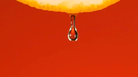 Stock Video Orange Slice On An Orange Background Live Wallpaper - Free Live Wallpaper
