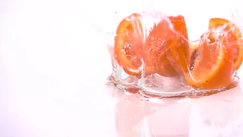Stock Video Orange Slices Falling Into Water Live Wallpaper - Free Live Wallpaper