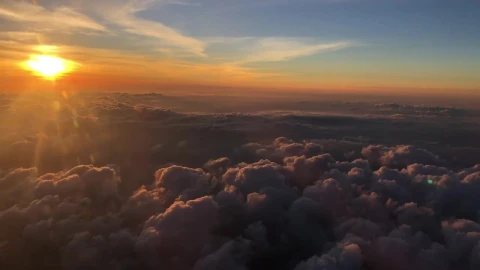 Stock Video Orange Sunset Above The Clouds Live Wallpaper - Free Live Wallpaper