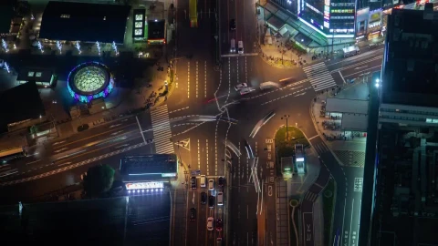 Stock Video Osaka City Crossroads From Above Live Wallpaper - Free Live Wallpaper