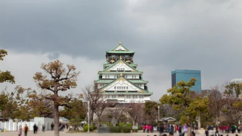 Stock Video Osaka Ancient Temple With Tourists Live Wallpaper - Free Live Wallpaper