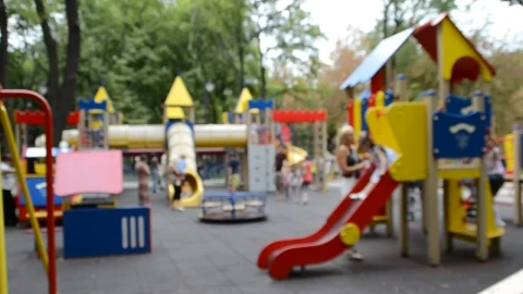 Stock Video Outdoor Childrens Playground Blurred Shot Live Wallpaper - Free Live Wallpaper
