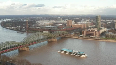 Stock Video Over A Train While Crossing A River Bridge Live Wallpaper - Free Live Wallpaper