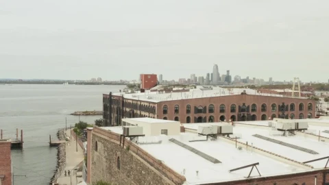 Stock Video Over The Buildings Of The New York Waterfront Live Wallpaper - Free Live Wallpaper