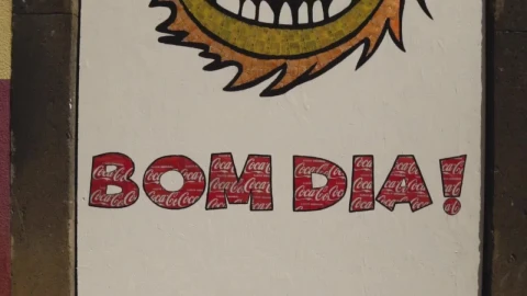 Stock Video Painted Sign On A Building With The Words Bom Dia Live Wallpaper - Free Live Wallpaper