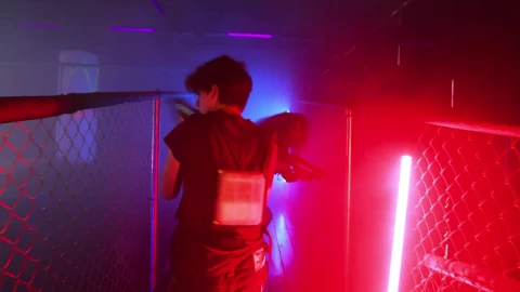 Stock Video Pair Of Friends Cleverly Playing Laser Tag Live Wallpaper - Free Live Wallpaper