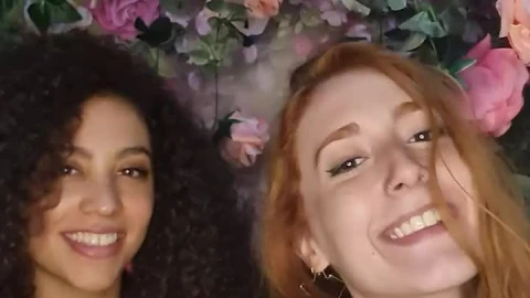 Stock Video Pair Of Happy Girls Dancing In Front Of The Camera Live Wallpaper - Free Live Wallpaper