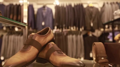 Stock Video Pairs Of Shoes In A Department Store Display Live Wallpaper - Free Live Wallpaper