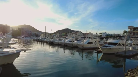 Stock Video Panorama Of A Tourist Port Full Of Boats And Sailboats Live Wallpaper - Free Live Wallpaper
