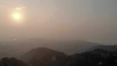 Stock Video Panorama Of A Village Between Hills Full Of Mist Live Wallpaper - Free Live Wallpaper