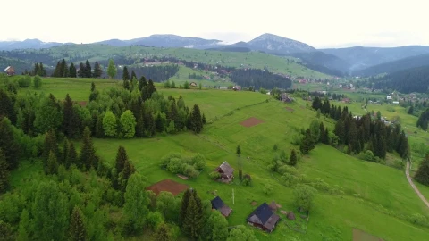 Stock Video Panoramic Aerial Shot Of A Mountain Village Live Wallpaper - Free Live Wallpaper