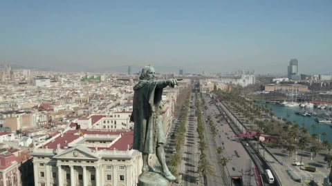 Stock Video Panoramic View Circling The Columbus Monument Live Wallpaper - Free Live Wallpaper