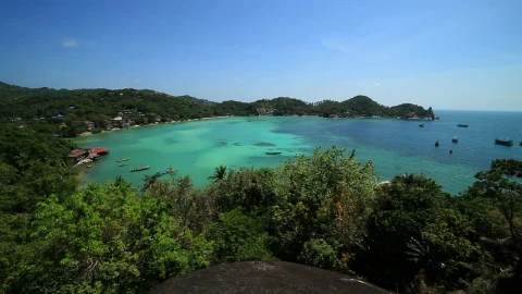Stock Video Panoramic View Of A Paradisiacal Beach Live Wallpaper - Free Live Wallpaper