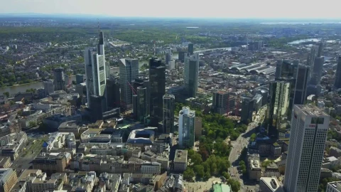 Stock Video Panoramic View Of Frankfurt And Its Buildings Live Wallpaper - Free Live Wallpaper