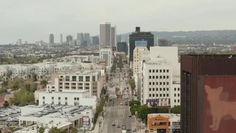 Stock Video Panoramic View Of Los Angeles Over An Avenue Live Wallpaper - Free Live Wallpaper