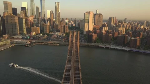 Stock Video Panoramic View Of The Manhattan Skyline In Usa Live Wallpaper - Free Live Wallpaper