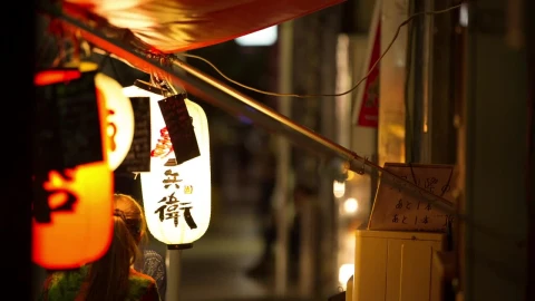 Stock Video Paper Lamps Close Up In The Street Live Wallpaper - Free Live Wallpaper