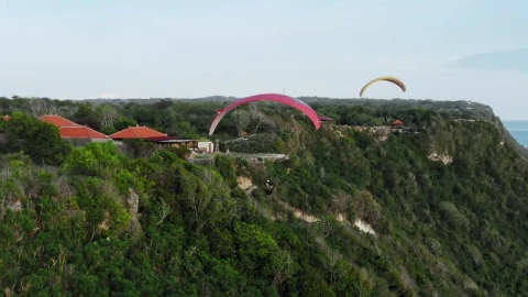 Stock Video Paragliding Over South Coast In Bali Indonesia Live Wallpaper - Free Live Wallpaper