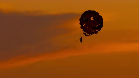 Stock Video Parasailing In An Orange Background Sky Live Wallpaper - Free Live Wallpaper