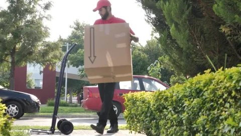 Stock Video Parcel Clerk Placing Boxes On A Loading Dolly Live Wallpaper - Free Live Wallpaper
