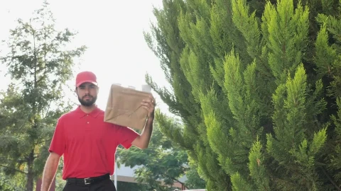 Stock Video Parcel Delivery Man Making A Confident Gesture Live Wallpaper - Free Live Wallpaper