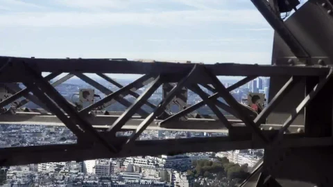 Stock Video Paris Cityscape From Eiffel Tower Elevator Live Wallpaper - Free Live Wallpaper