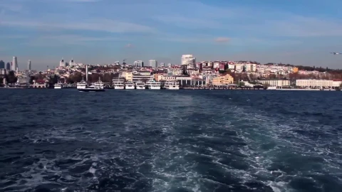 Stock Video Passenger Boat Sailing Near Istanbul City Live Wallpaper - Free Live Wallpaper