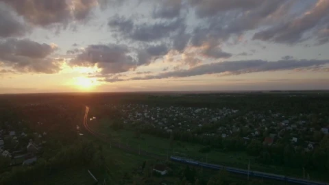 Stock Video Passenger Train Heading Out At Sunset Live Wallpaper - Free Live Wallpaper