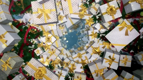 Stock Video Passing Among Many Gifts And Christmas Trees In D Live Wallpaper - Free Live Wallpaper