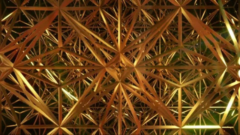 Stock Video Passing Through Beautiful Golden Metallic Shapes Live Wallpaper - Free Live Wallpaper