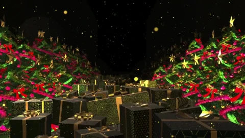 Stock Video Path Of Christmas Trees Covered By Wrapped Gifts Live Wallpaper - Free Live Wallpaper