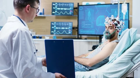 Stock Video Patient Undergoing Brain Scan Chats With Doctor Live Wallpaper - Free Live Wallpaper