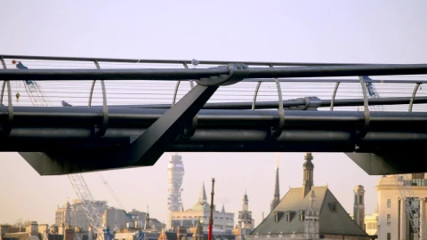 Stock Video Pedestrian Bridge In London Live Wallpaper - Free Live Wallpaper