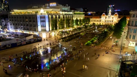Stock Video Pedestrian Street In Ho Chi Minh City At Night Live Wallpaper - Free Live Wallpaper