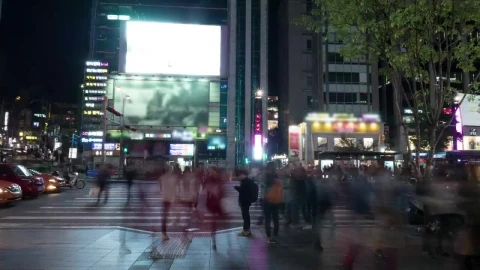 Stock Video Pedestrians Moving Through Seoul Live Wallpaper - Free Live Wallpaper