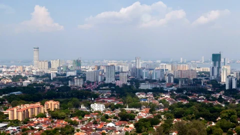 Stock Video Penang Cityscape In Daytime Live Wallpaper - Free Live Wallpaper