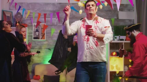 Stock Video People Dancing At A Halloween Costume Party Live Wallpaper - Free Live Wallpaper