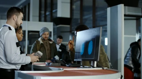 Stock Video People Going Through Biometric Control Live Wallpaper - Free Live Wallpaper
