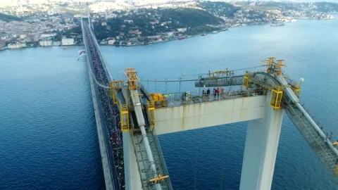 Stock Video People Standing On Top Of A Bridge Live Wallpaper - Free Live Wallpaper