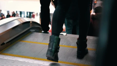 Stock Video People Taking The Escalator Down Live Wallpaper - Free Live Wallpaper