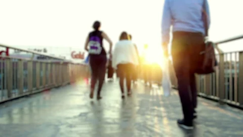 Stock Video People Walking Along A Crosswalk During Sunset Live Wallpaper - Free Live Wallpaper